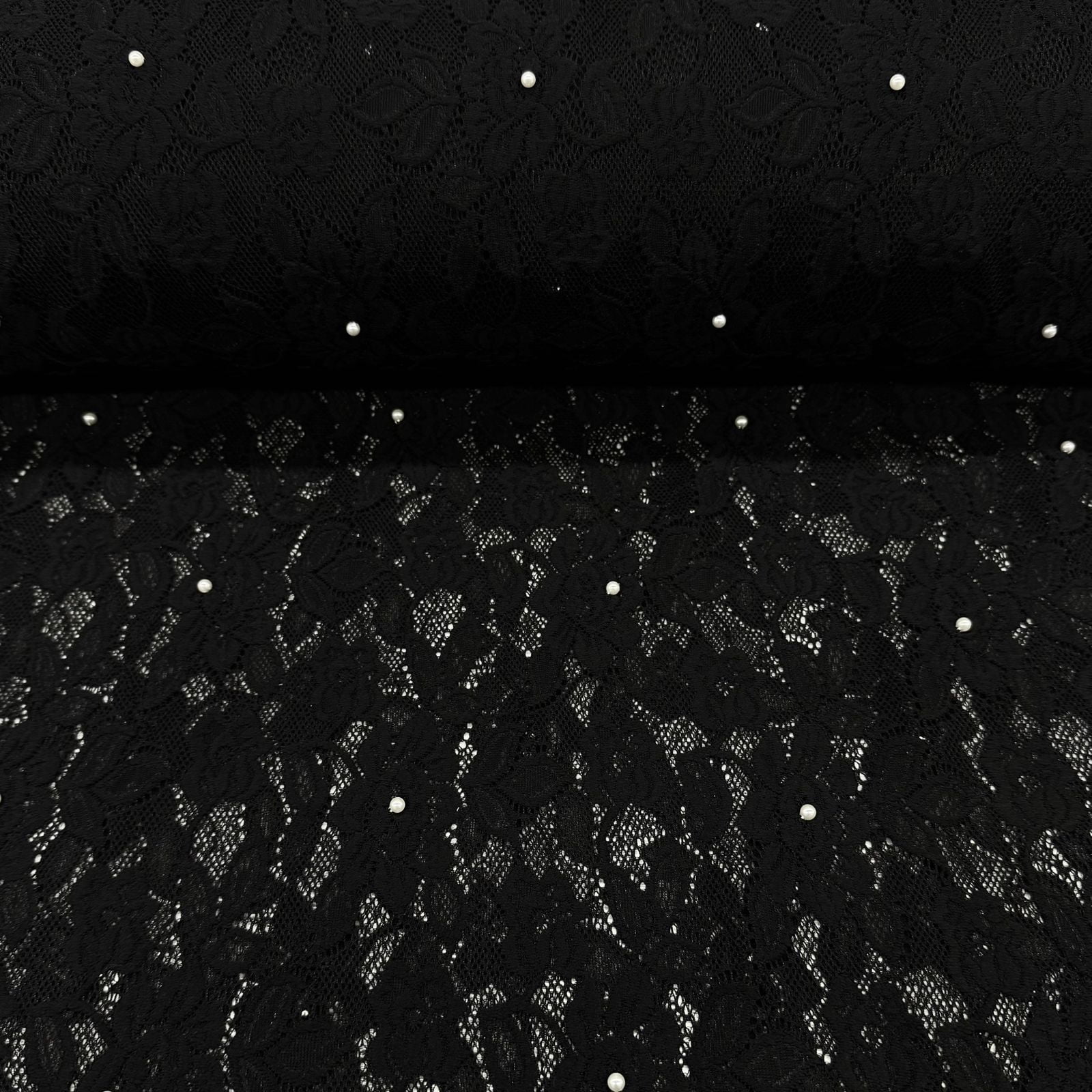 Renda Com Pérola Preta