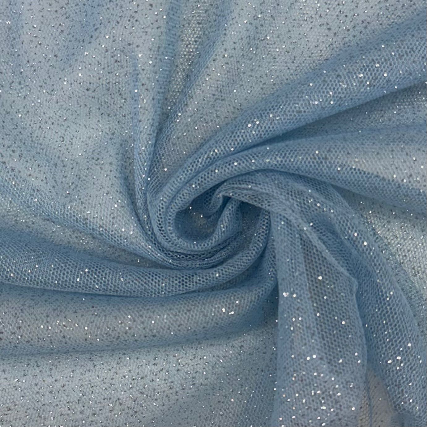 Tule Glitter Azul Celeste