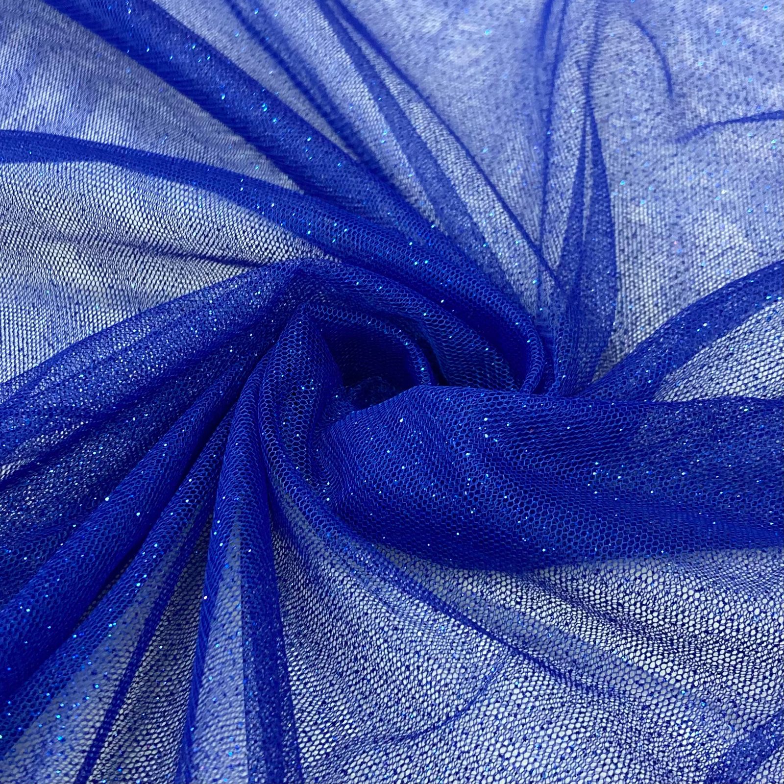 Tule Glitter Azul Royal