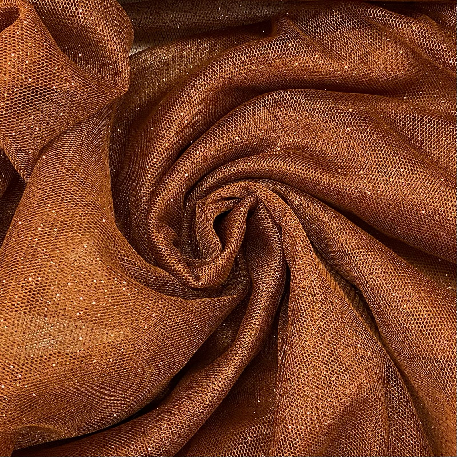 Tule Glitter Marrom