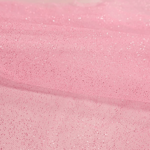 Tule Glitter Rosa Bebê Sobretom
