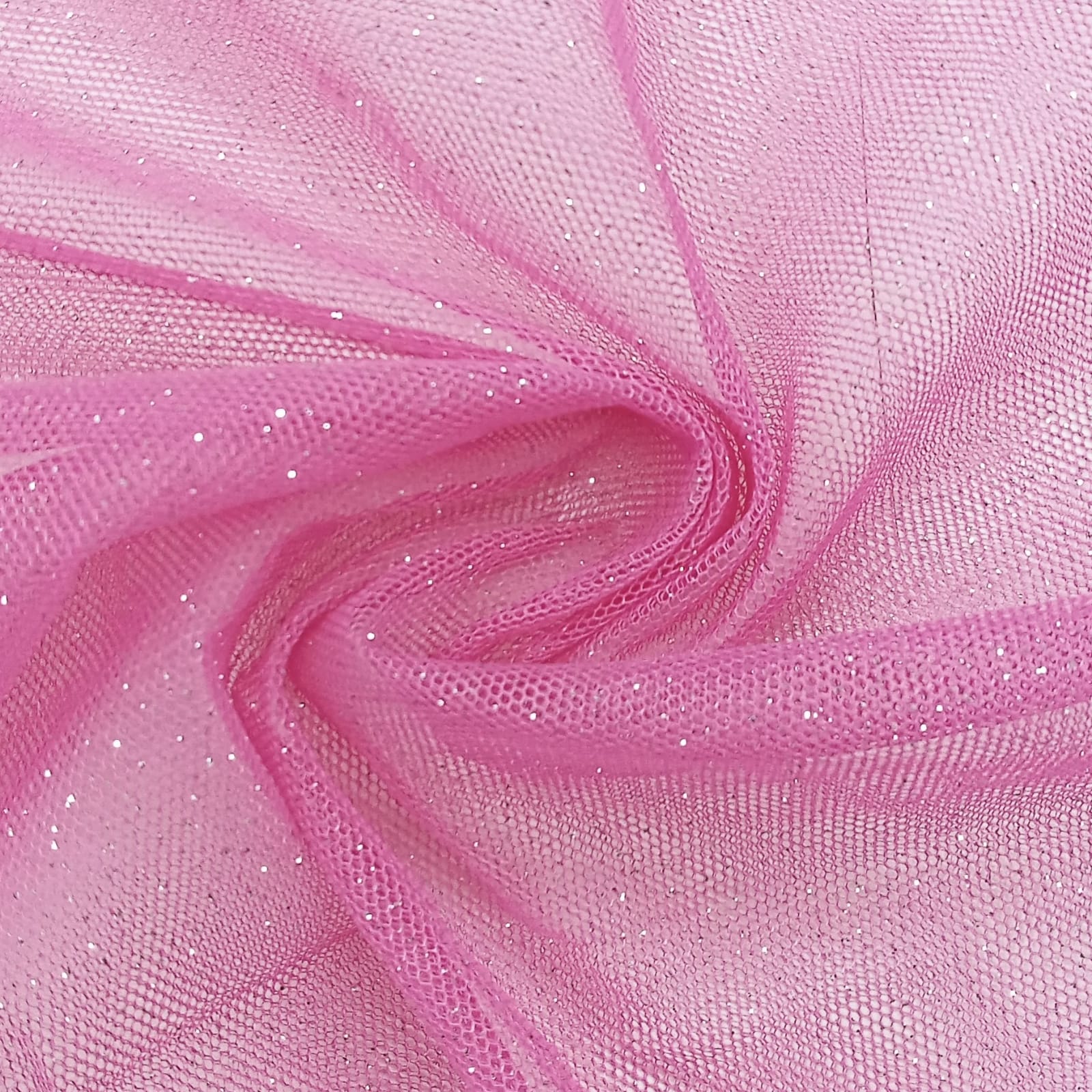 Tule Glitter Rosa Chiclete
