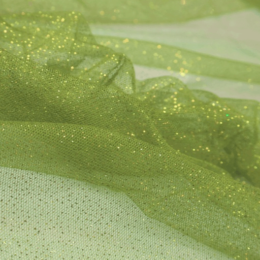 Tule Glitter Verde Limão Sobretom