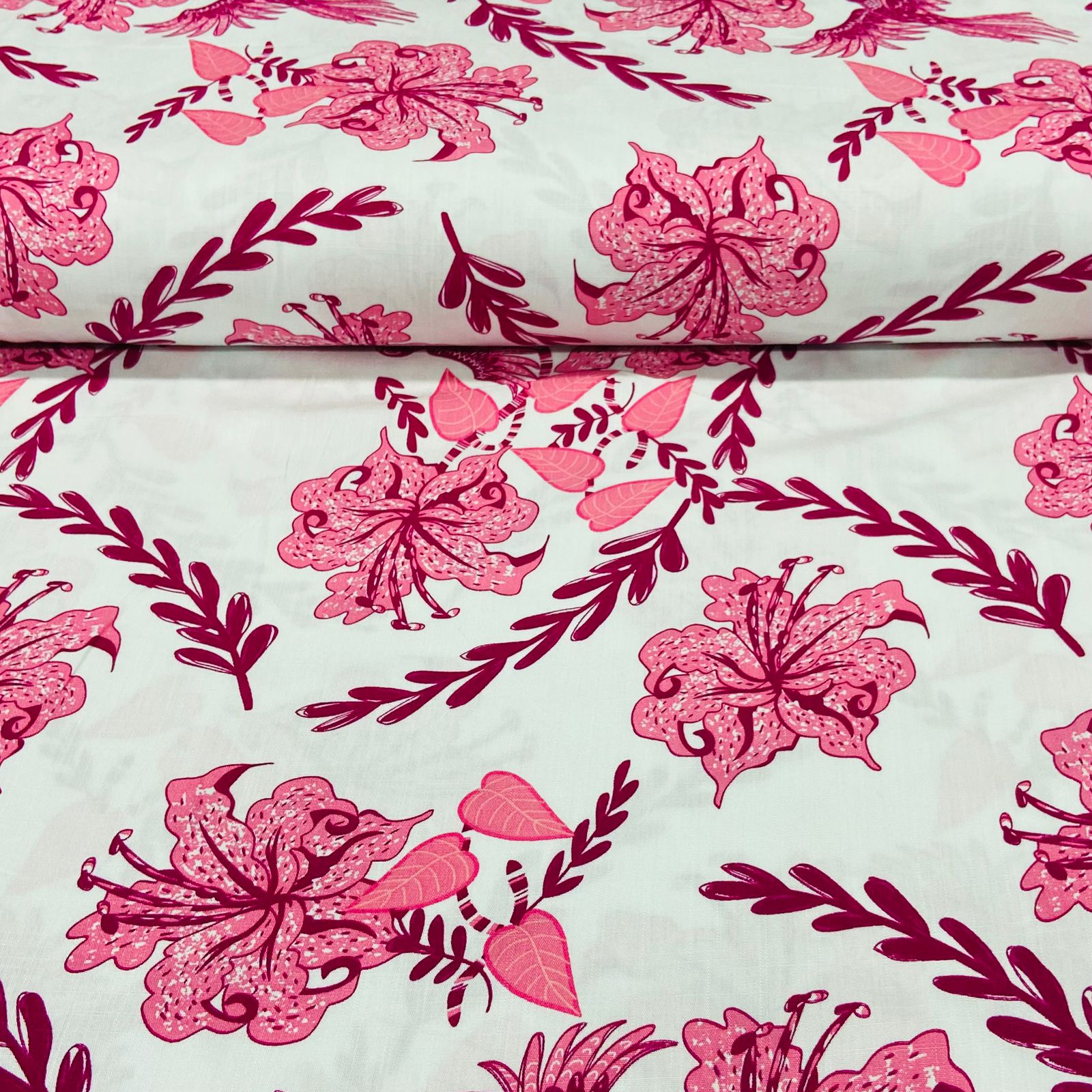 Viscolinho Pétalas de Verão Rosa