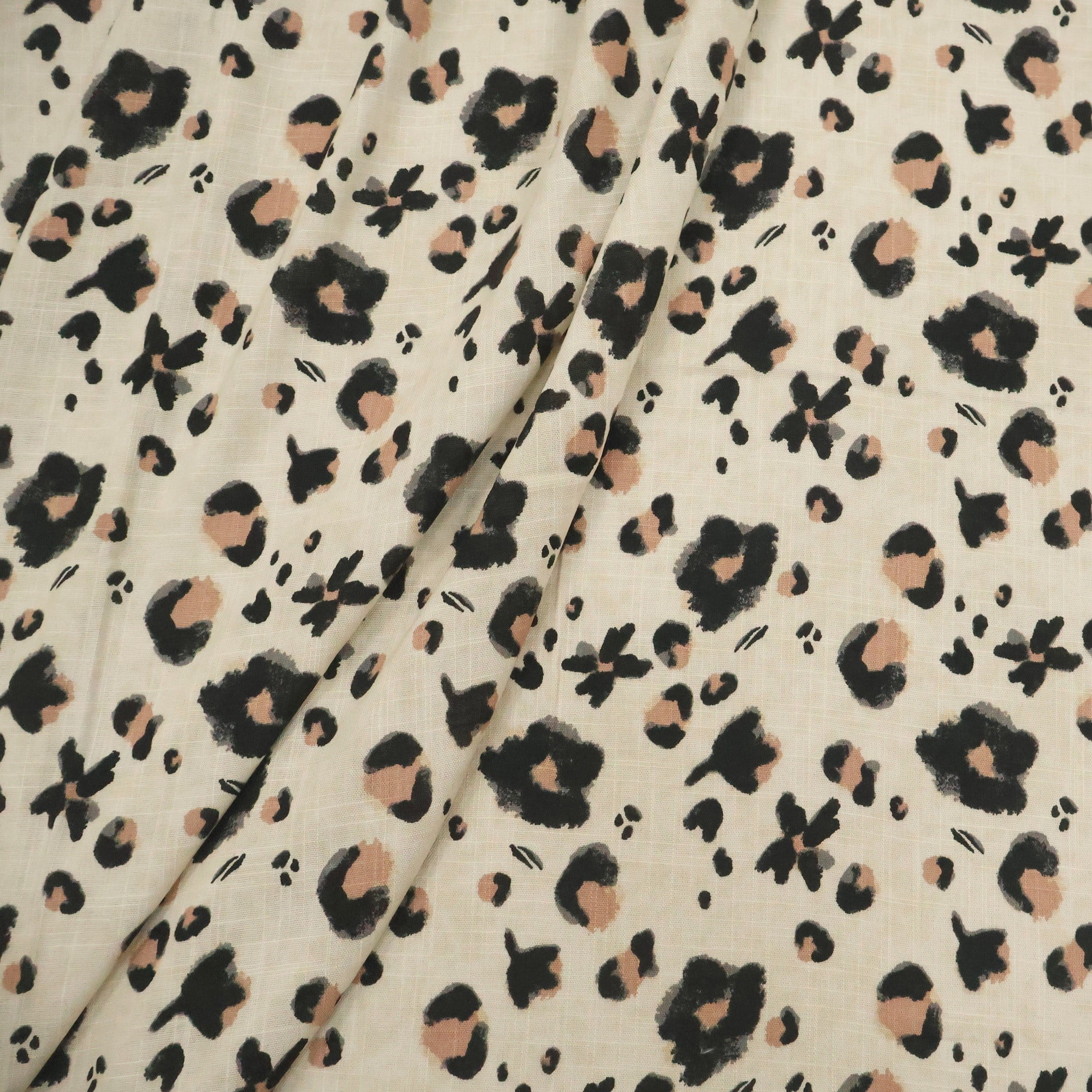 Viscolinho com Elastano Animal Print Leopardo