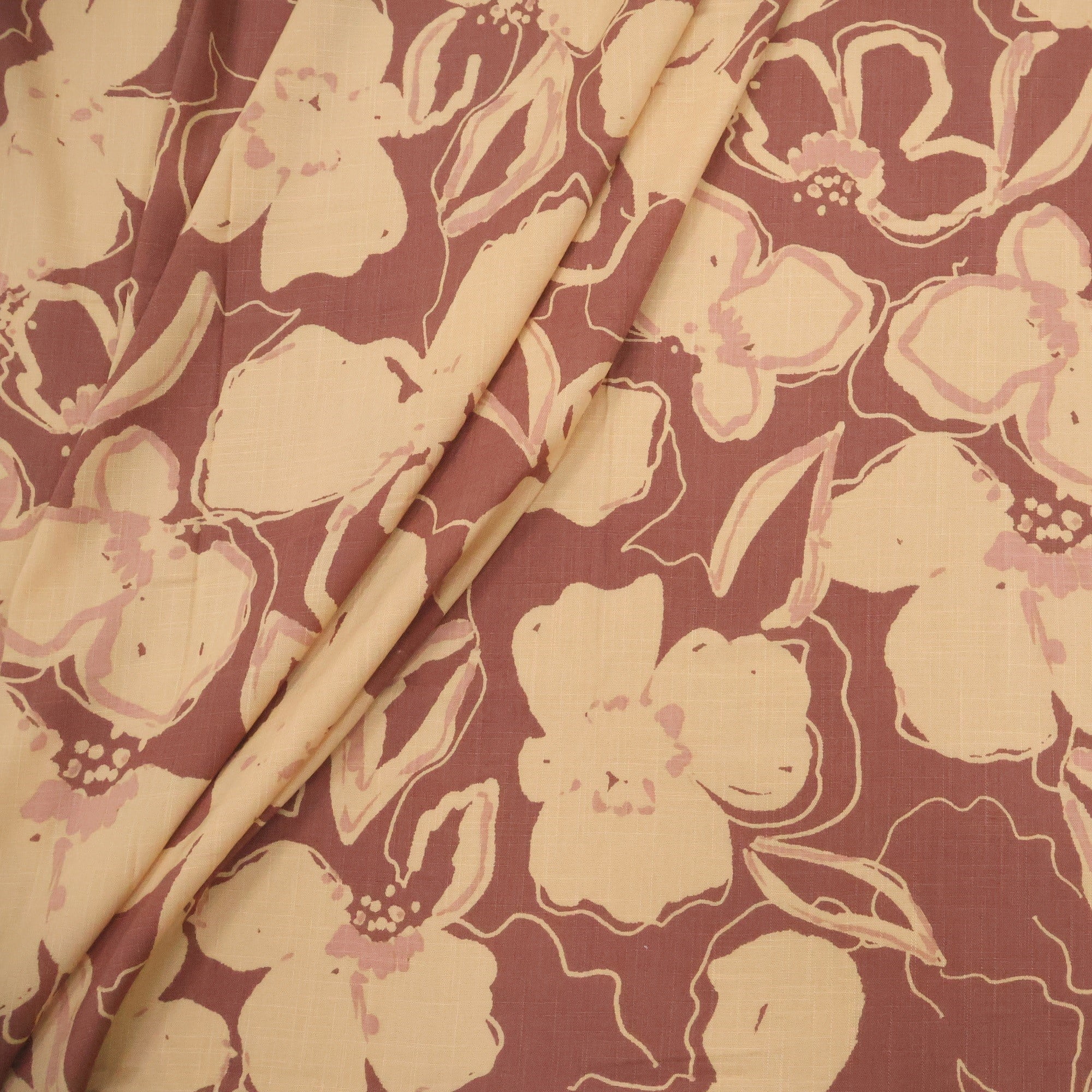 Viscolinho com Elastano Floral Imperial Quente
