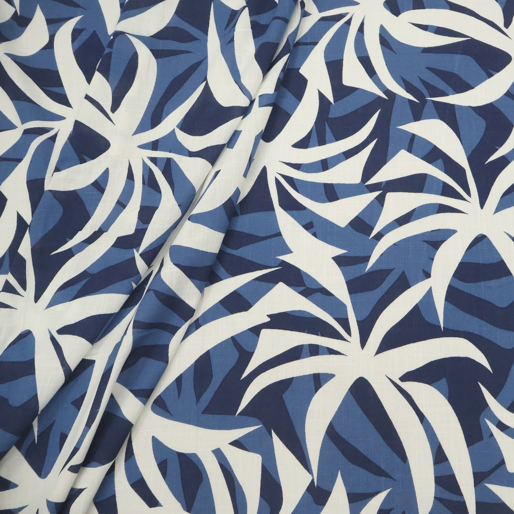 Viscolinho com Elastano Paraiso Tropical Azul
