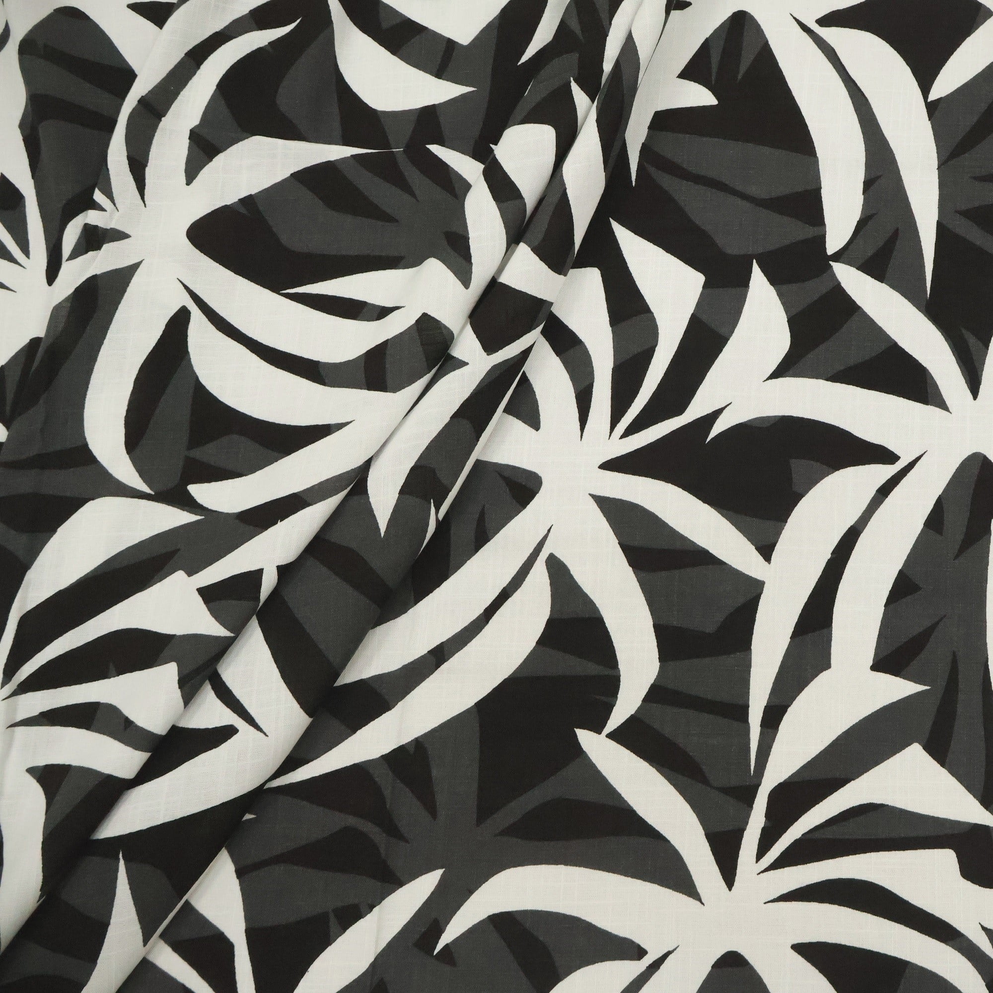 Viscolinho com Elastano Paraiso Tropical Cinza