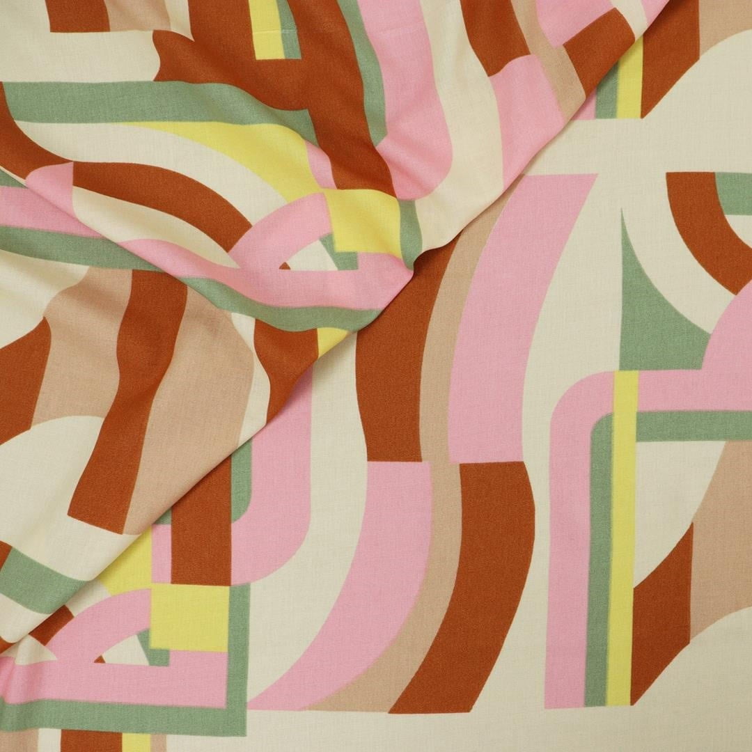 Viscose Curvas Modernas Tons Pastéis 