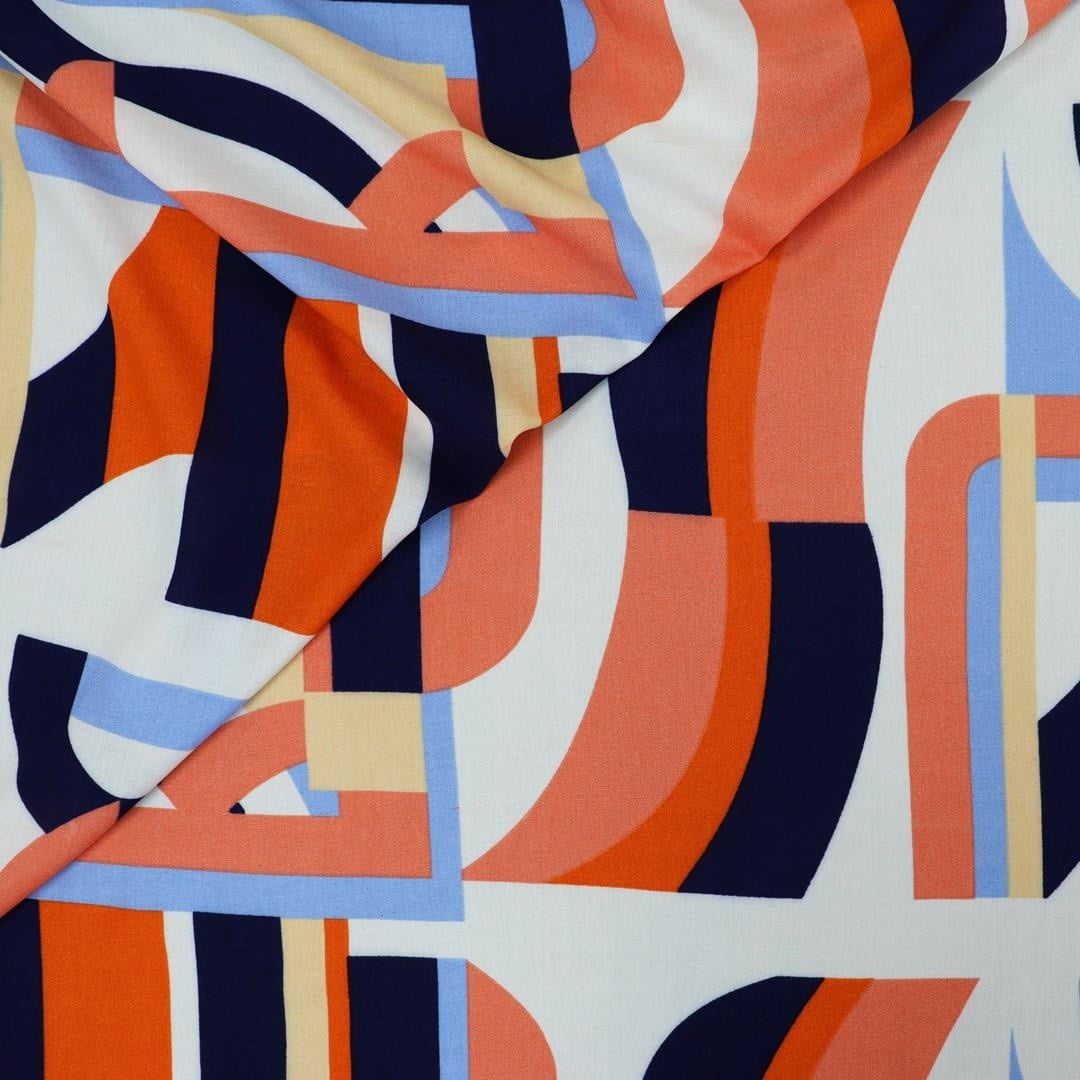 Viscose Curvas Modernas Tons Quentes 