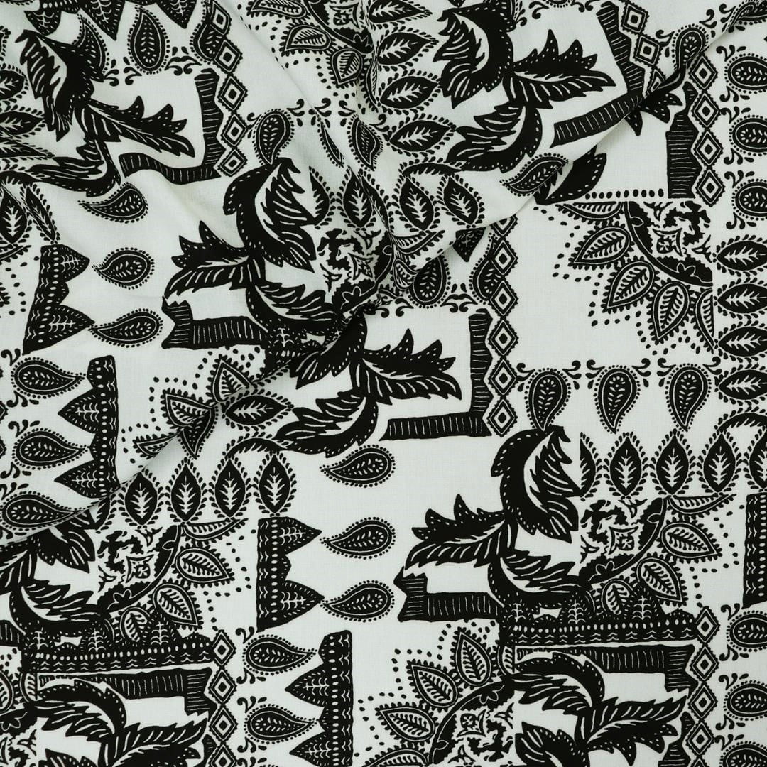 Viscose Elegância Tropical Branco  