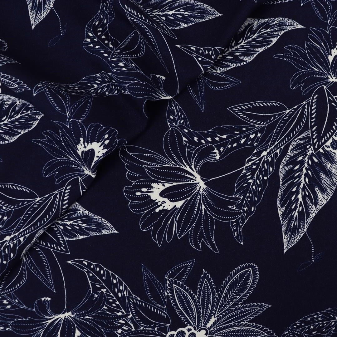 Viscose Folhagem Azul 