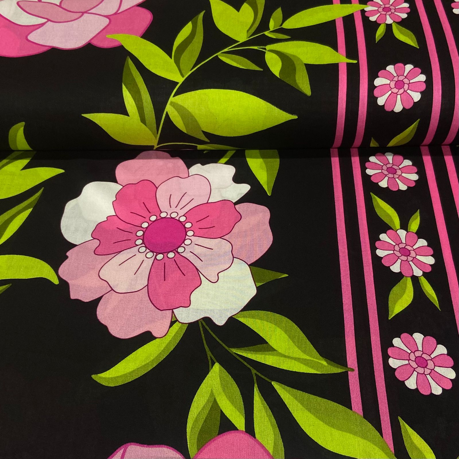 Viscose Folhagem Fashion Barrado