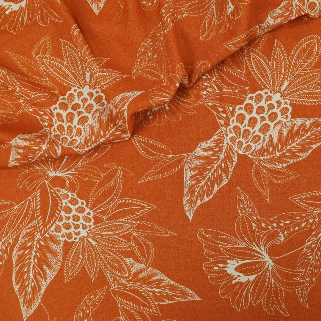 Viscose Folhagem Laranja