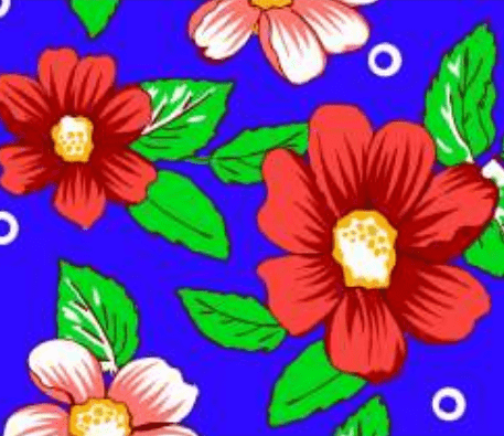 Chitão Floral Azul Royal