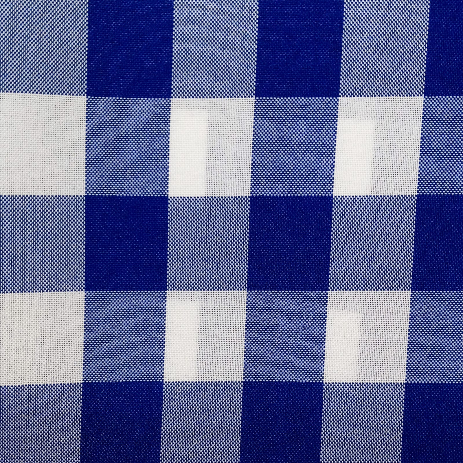 Toalha de Mesa Retangular em Tecido Linho Estampado Xadrez Azul - Enrolado  Tecidos