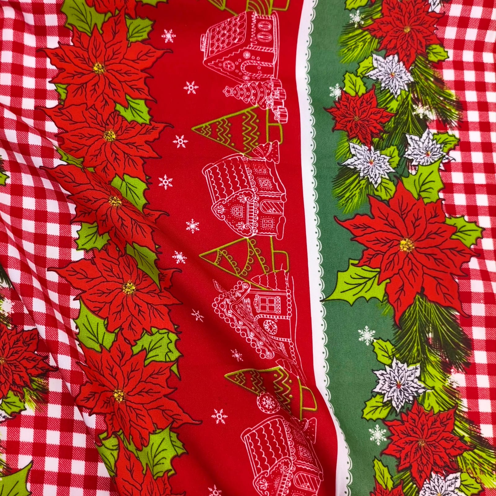 Toalha Natal Flores Vermelhas