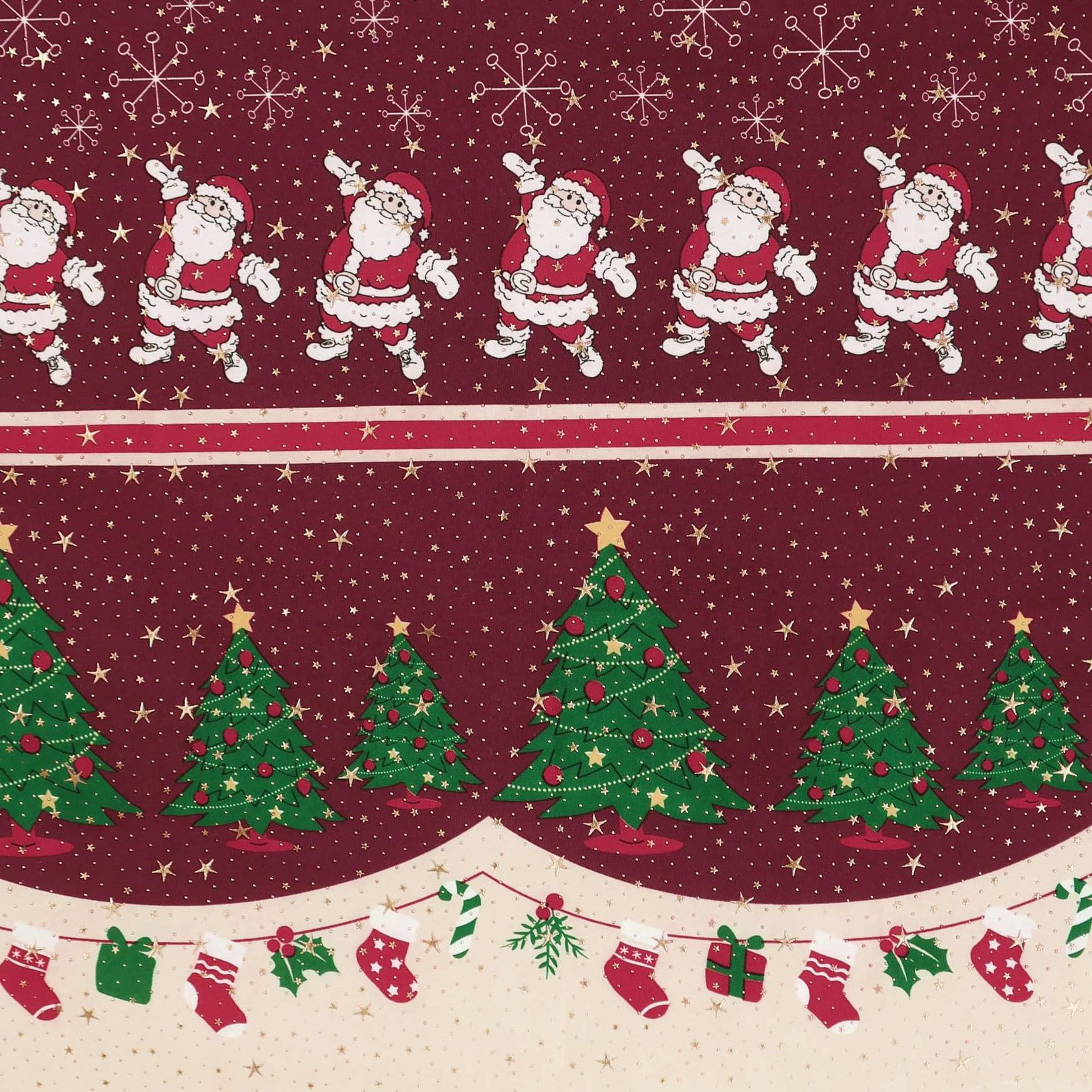 Toalha Natal Divertido com Brilho Dourado