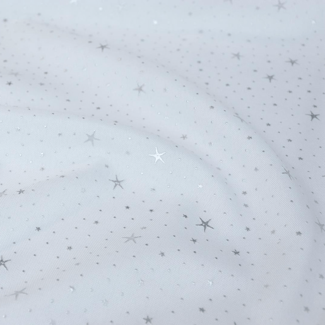 Toalha Natal Estrelas Brilhantes Prata