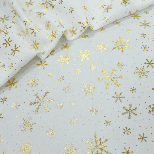 Toalha Natal Flocos Brilhante Dourado 