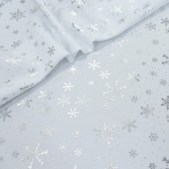 Toalha Natal Flocos Brilhantes Prata