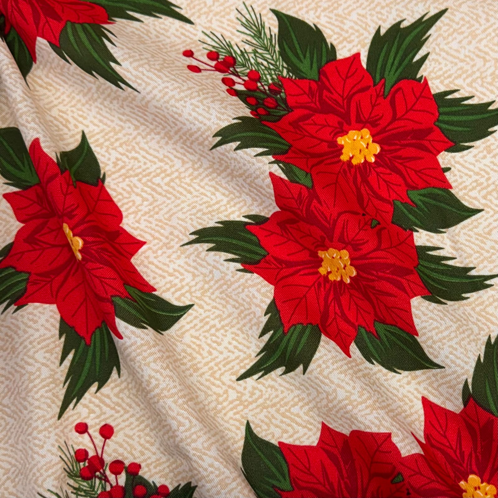 Toalha Natal Flores Vermelhas 