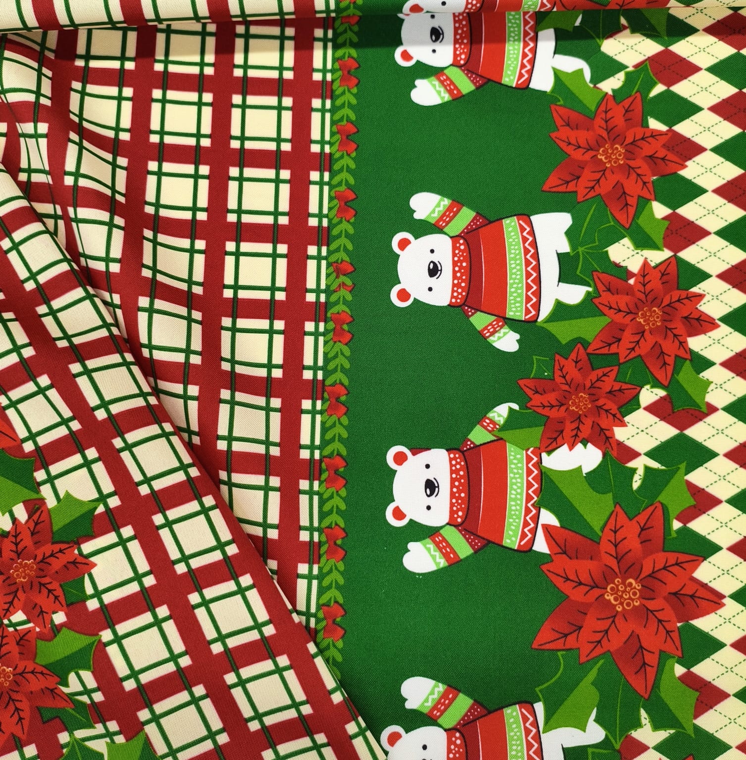 Toalha Natal Ursinhos Quentinhos no Natal