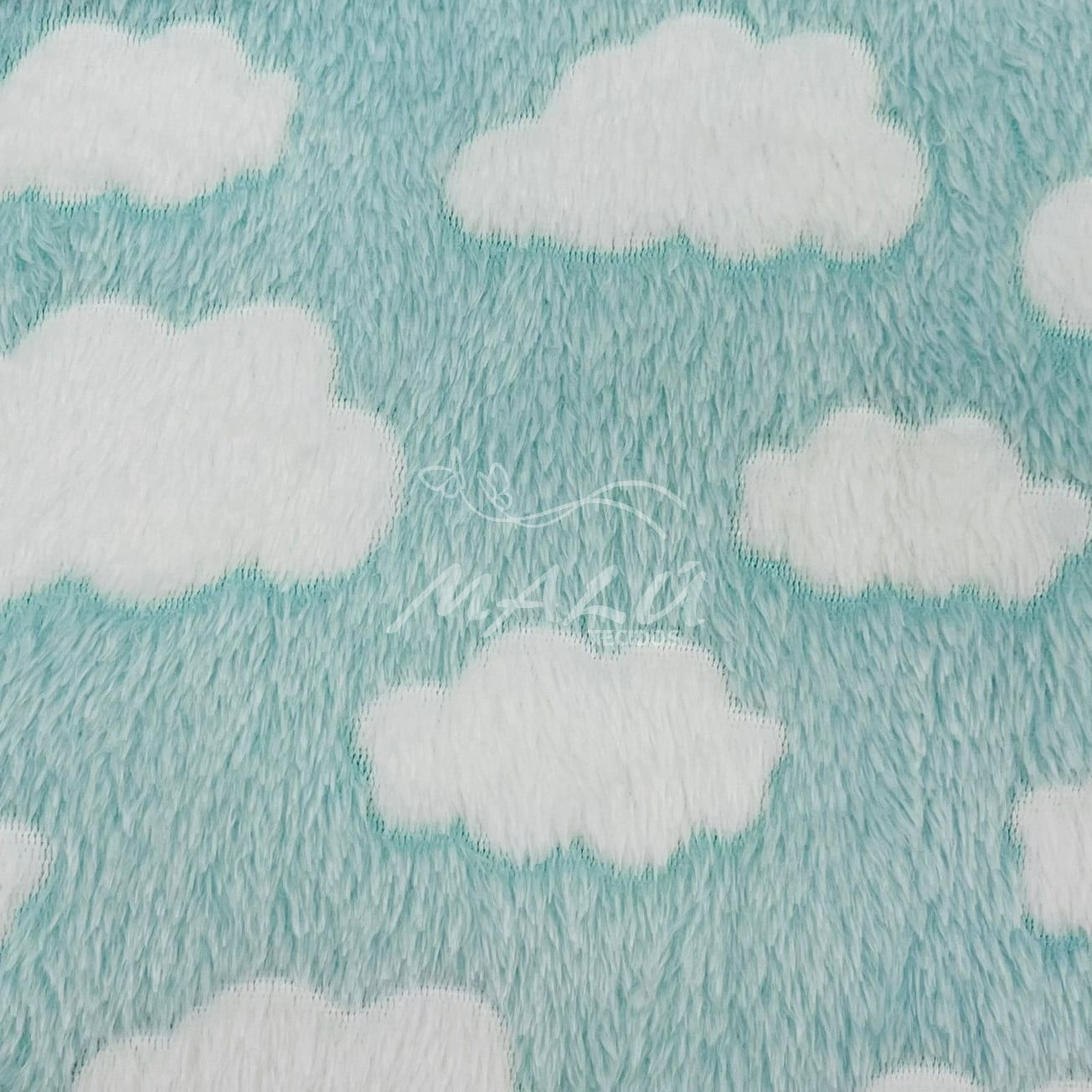 Mantinha Fleece 3D Nuvem Verde Água
