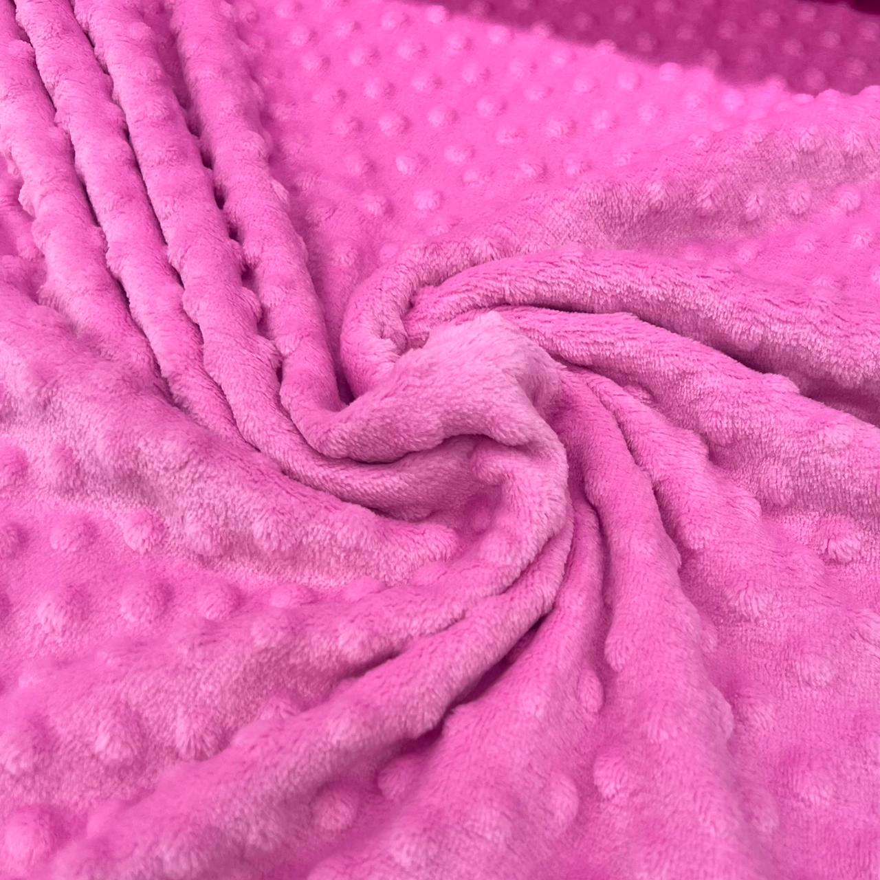 Mantinha Fleece Bolha Rosa Chiclete