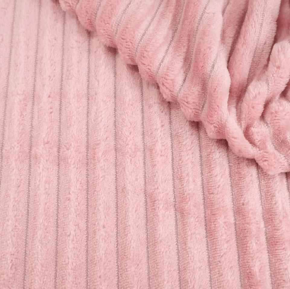 Mantinha Fleece Canelado 2,50m Rosa Claro