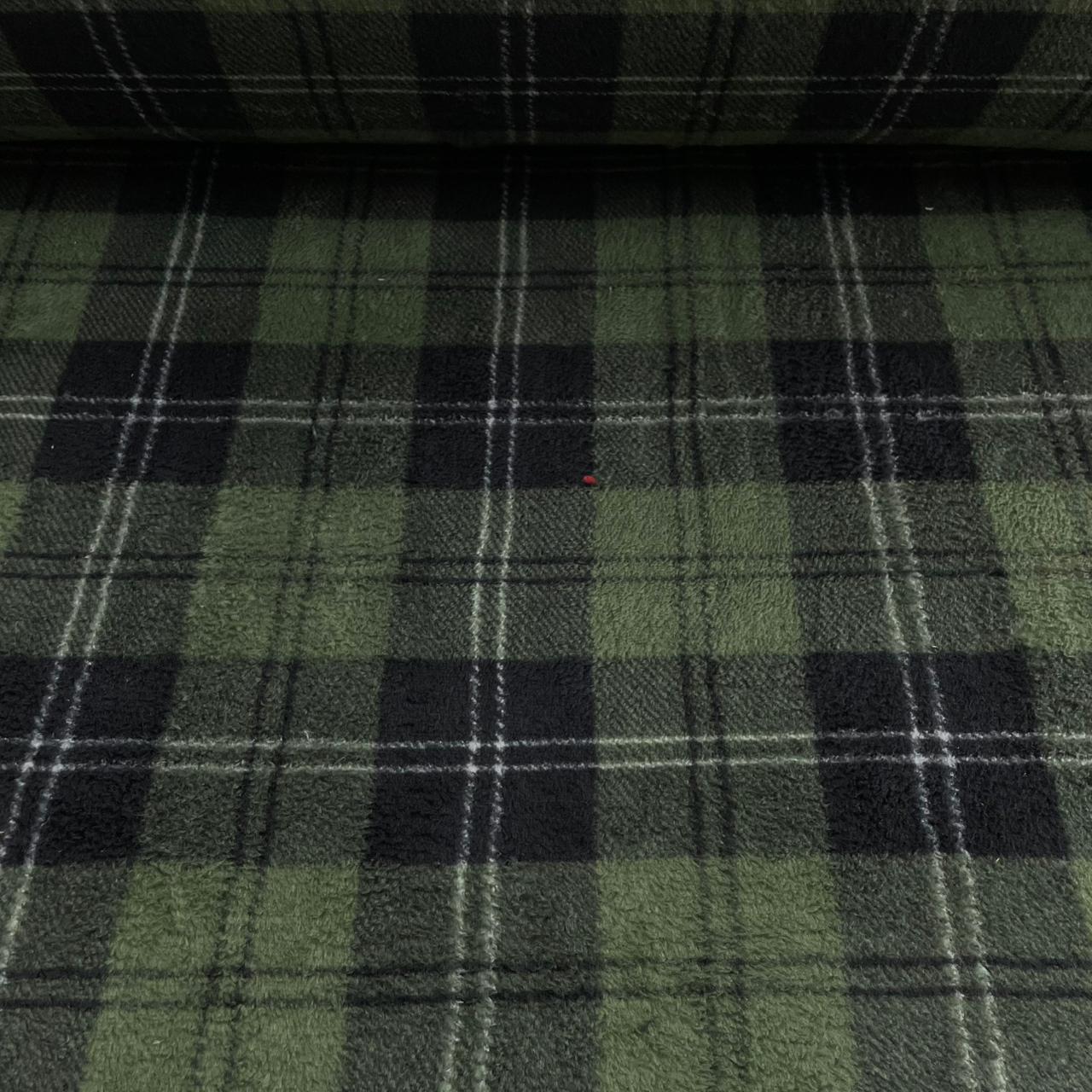 Fleece Xadrez Verde e Preto