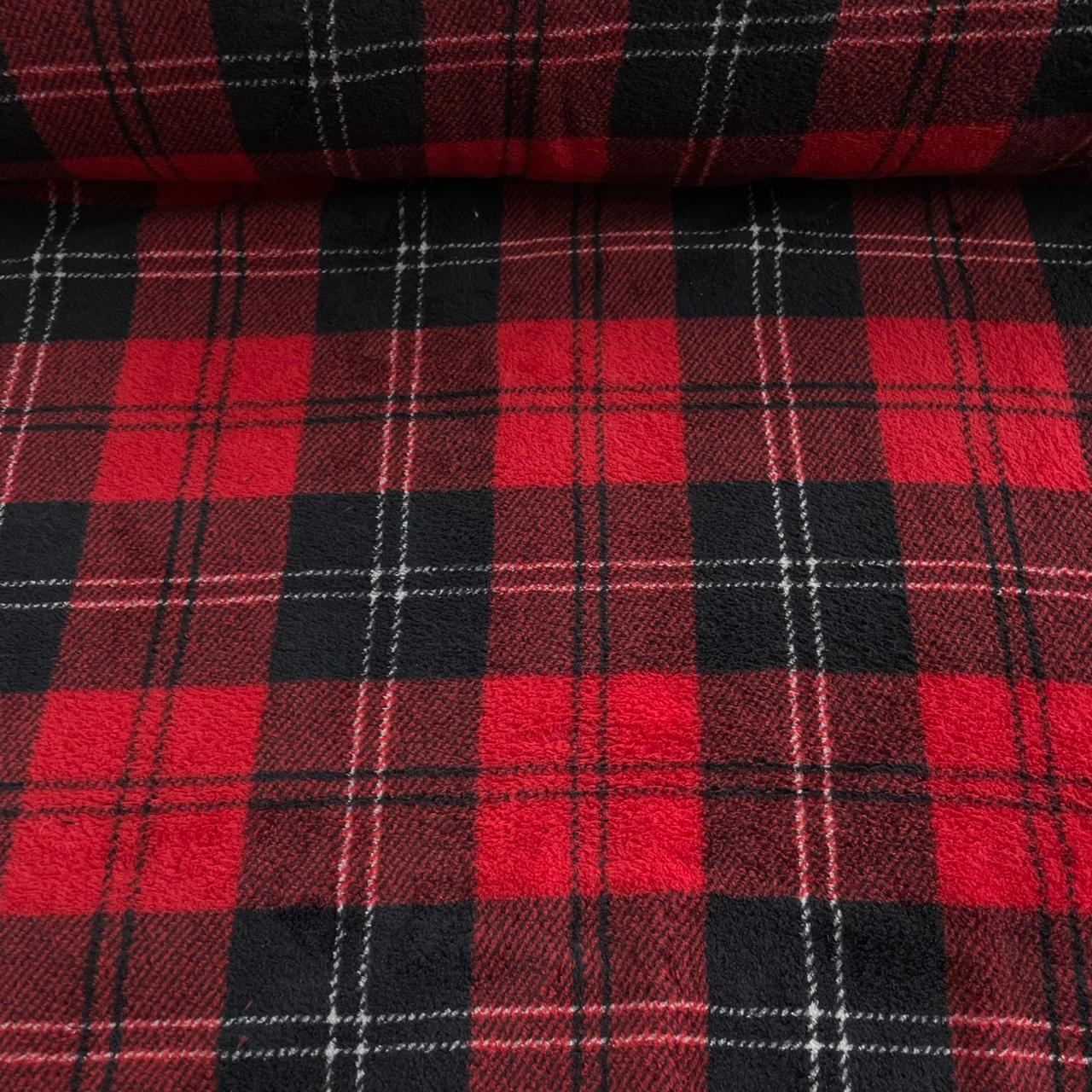 Fleece Xadrez Vermelho Classico