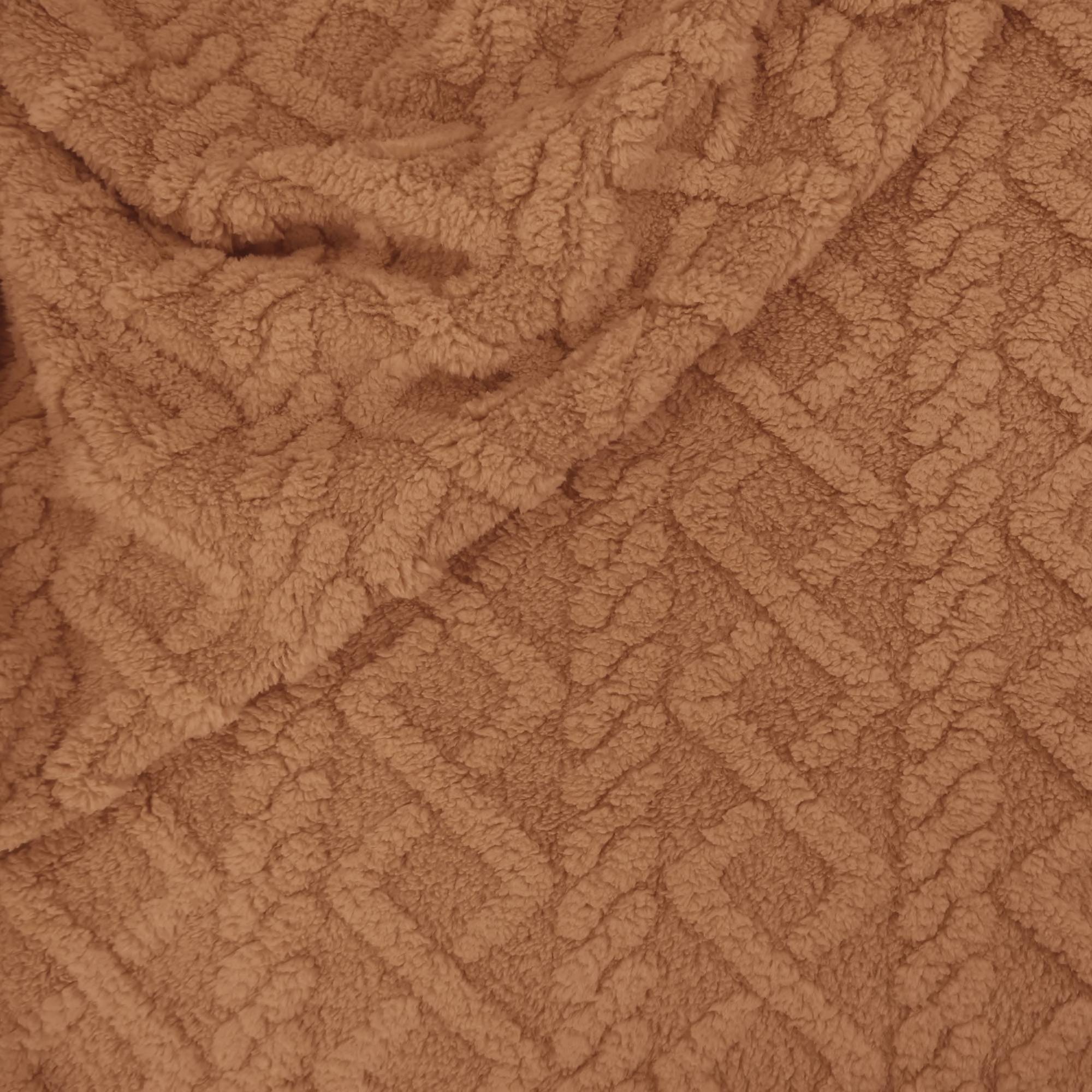 Mantinha Fleece Jacquard Tricot Doce de Leite