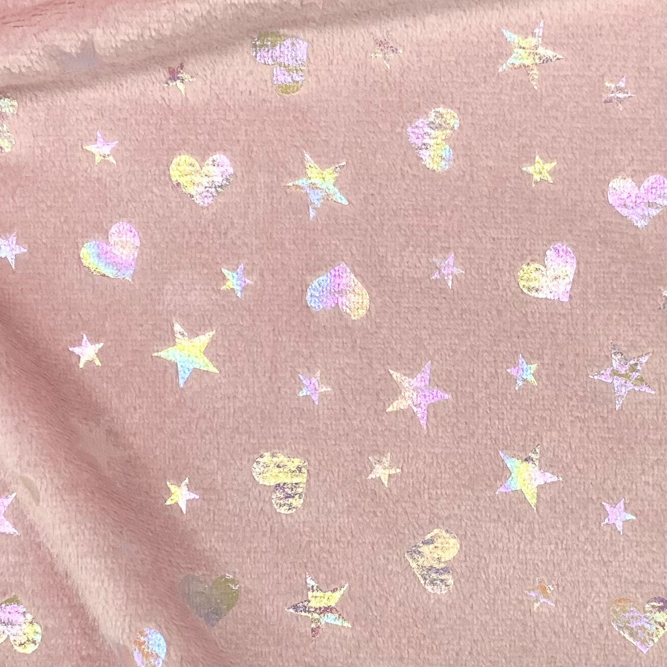 Fleece Corações Brilhantes Arco-Íris