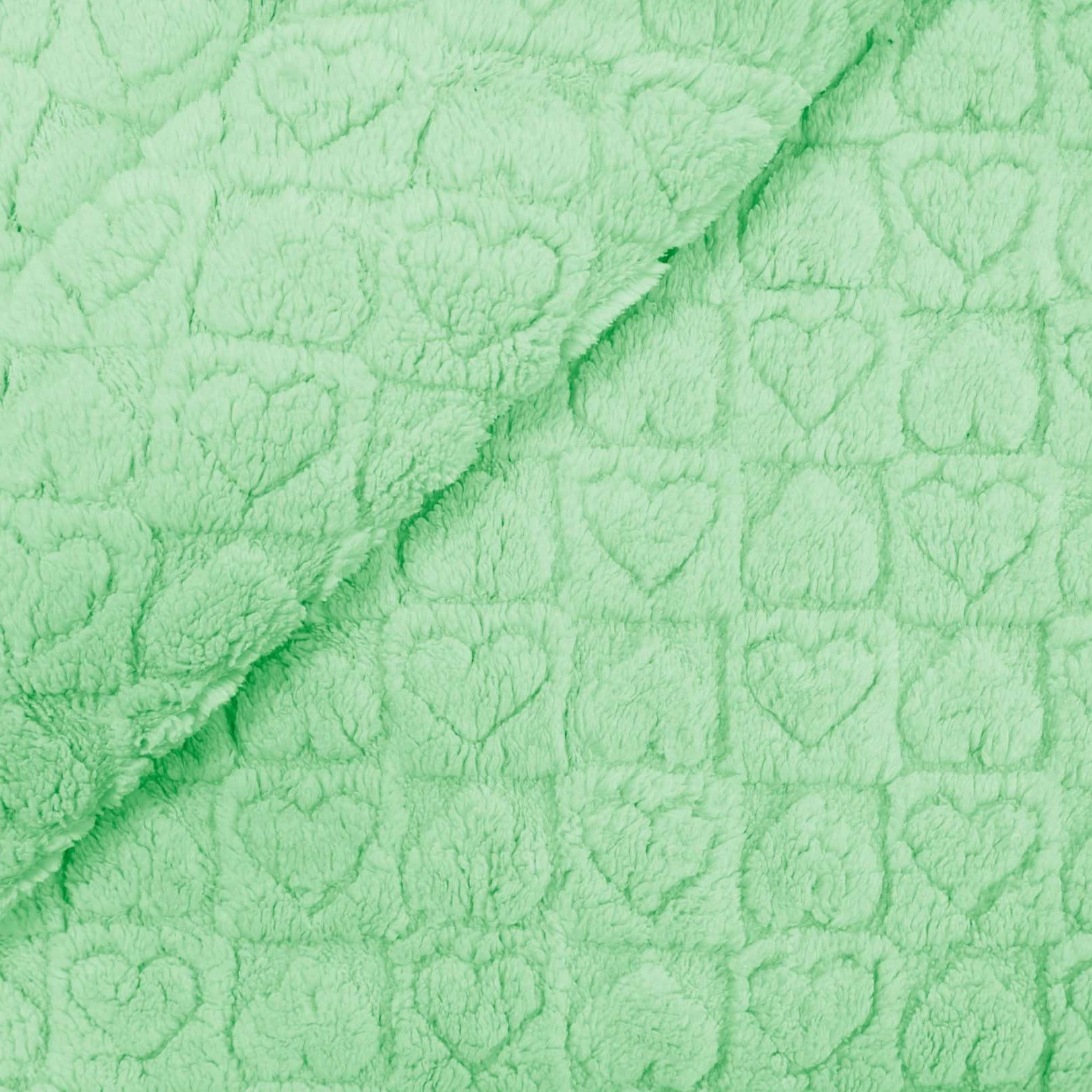 Fleece Grosso Coração 3D Verde