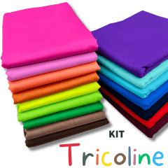 Kit Tricoline Lisa Colorida 16 Cortes de 50x70cm