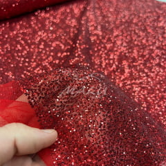 Tule Glitter Pesado Vermelho BLACK