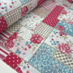 Lençol Elegance Patchwork Rosa e Azul RRR