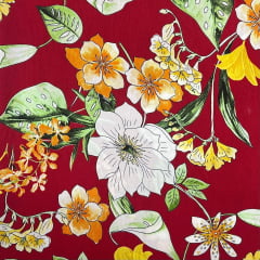 Viscose Floral Vermelho RRR