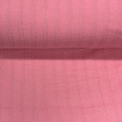 Crepe de Algodão Rosa Stripe Gold  PROMO