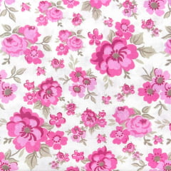 Tricoline Floral Bonito Rosa RRR