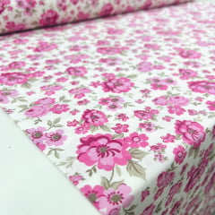 Tricoline Floral Bonito Rosa RRR