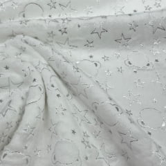 Fleece Revelo 3D Estrelas Prateadas RRR