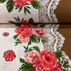 Linhão de Toalha Rústica Floral com Renda APOCALIPSE