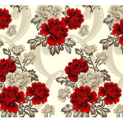 Lençol Elegance Flor Vermelha 2,45m 150fios APOCALIPSE