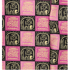 Oxford Africano Quadriculado Elefantes Rosa APOCALIPSE