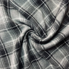 Flanela Xadrez Cinza com Preto RRR