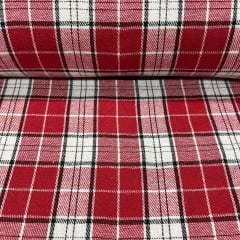 Flanela Xadrez Branco com Vermelho  FOGUEIRA