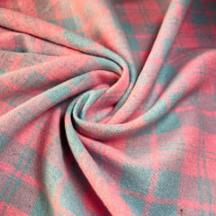 Flanela Xadrez Rosa e Azul Pastel RRR