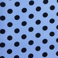 Viscose Petit Poa Azul Bebê DOMINGO